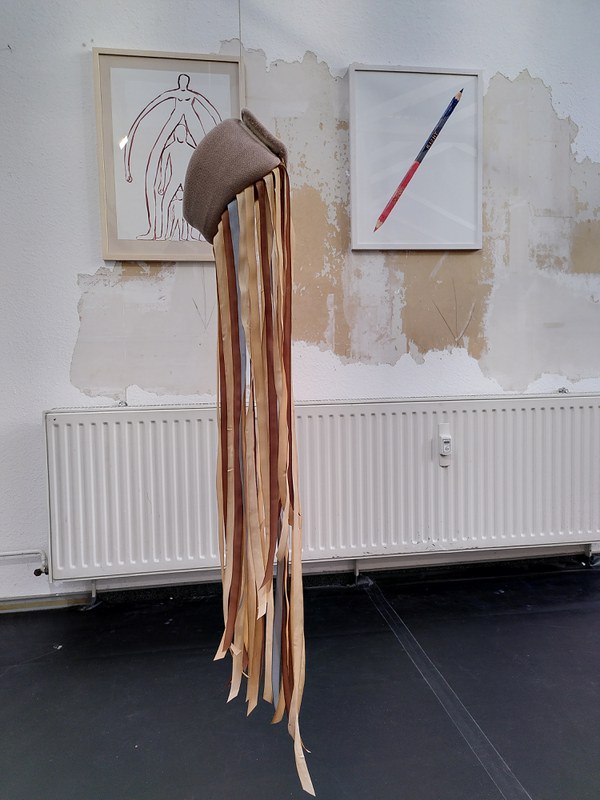 installation view with Neckbrace, Construction and Right VS Wrong, 2024